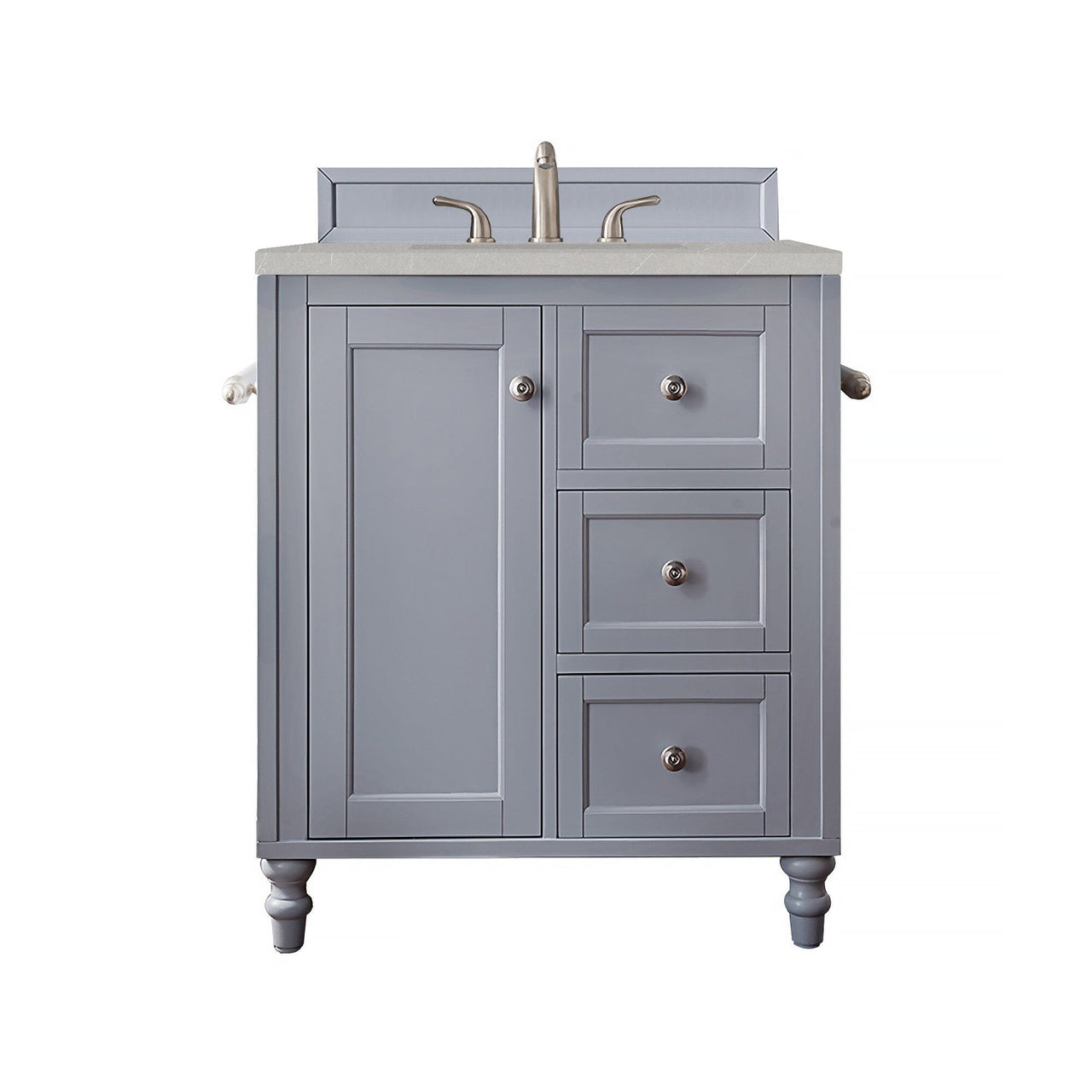 James Martin Copper Cove Encore 30" Single Vanity Vanity James Martin Silver Gray w/ 3 CM Eternal Serena Quartz Top 