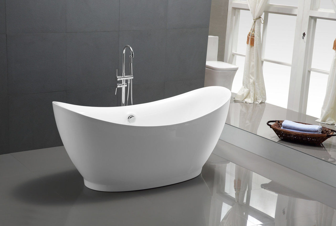 ANZZI Reginald Series 5.67 ft. Freestanding Bathtub in White FreeStanding Bathtub ANZZI 
