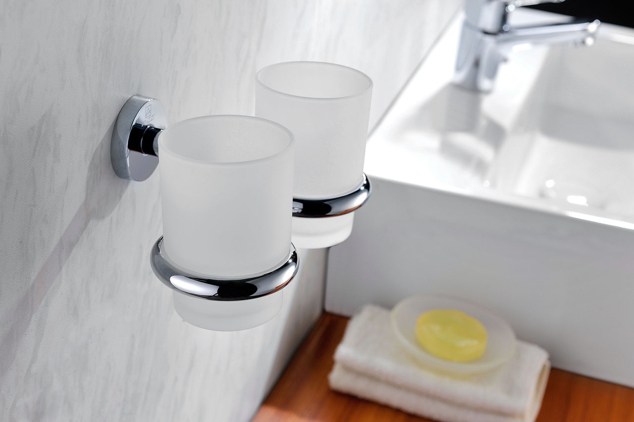 ANZZI Caster Series Double Toothbrush holder in Polished Chrome Toothbrush Holder ANZZI 