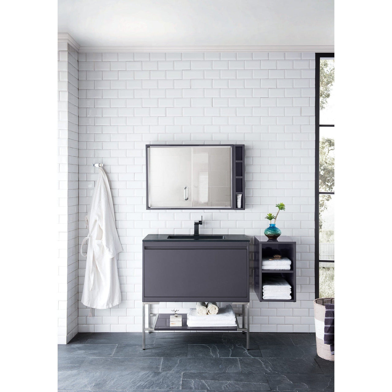 James Martin Milan 35.4" Square Cube Mirror Mirrors James Martin 