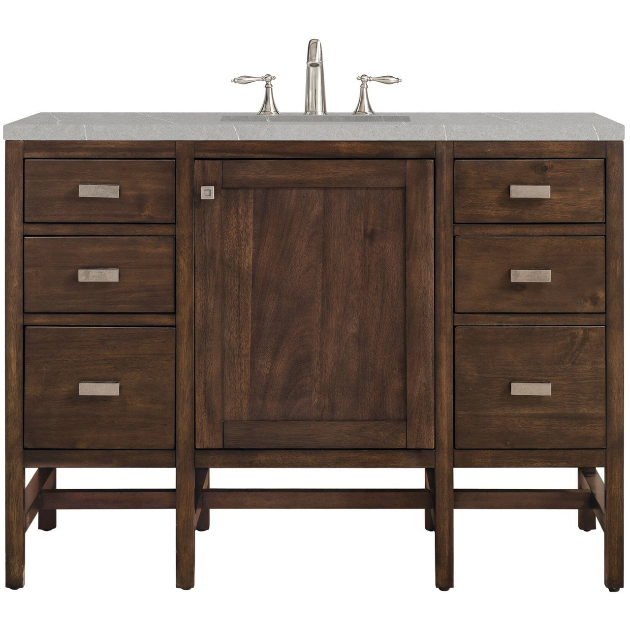 James Martin Addison 48" Single Vanity Vanity James Martin Mid Century Acacia w/ 3 CM Eternal Serena Quartz Top 
