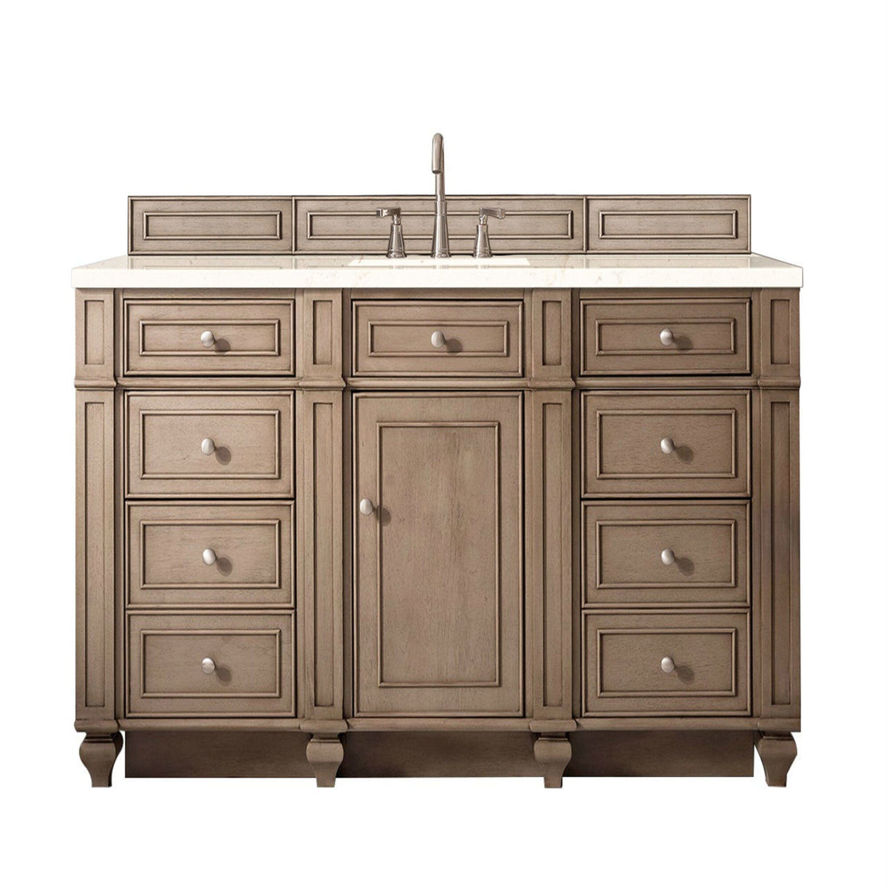 James Martin Bristol 60" Single Vanity Vanity James Martin Whitewashed Walnut w/ 3 CM Eternal Marfil Quartz Top 