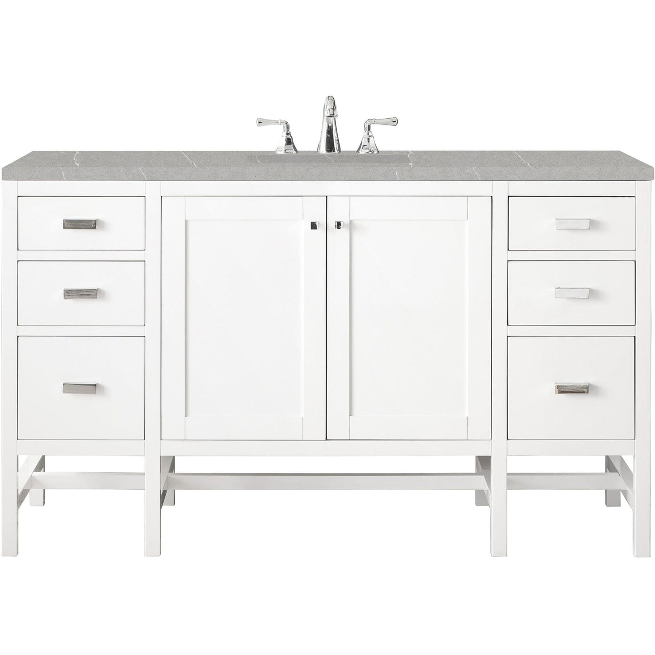 James Martin Addison 60" Single Vanity Vanity James Martin Glossy White w/ 3 CM Eternal Serena Top 