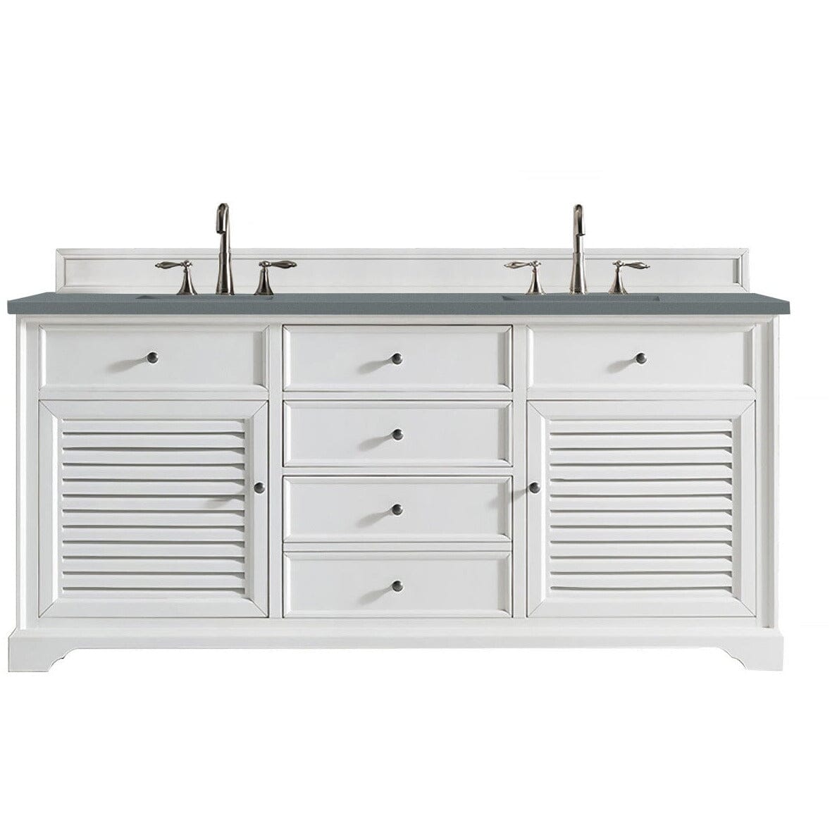James Martin Savannah 72" Double Vanity Vanity James Martin Bright White w/ 3 CM Cala Blue Quartz Top 