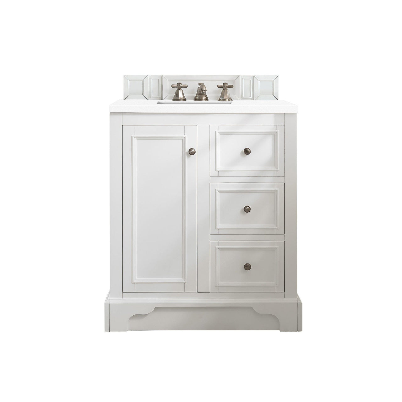 James Martin De Soto 30" Single Vanity Vanity James Martin Bright White w/ 3 CM Classic White Quartz Top 