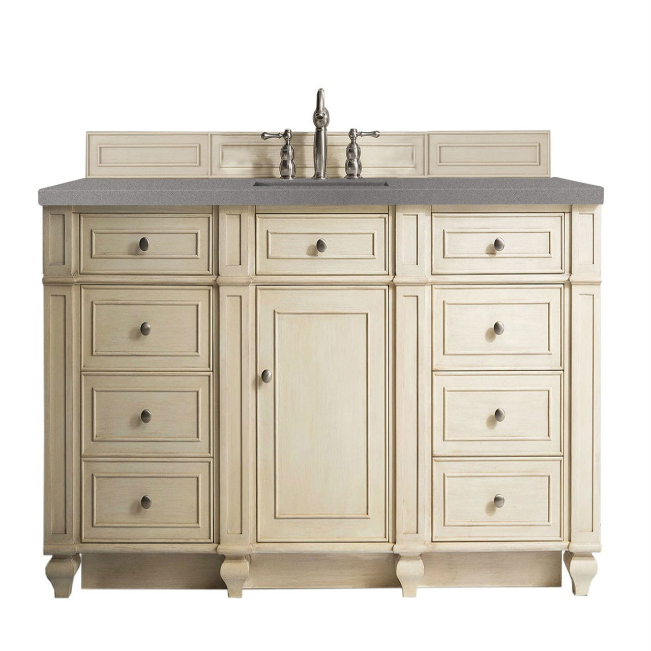James Martin Bristol 60" Single Vanity Vanity James Martin Vintage Vanilla w/ 3 CM Grey Expo Quartz Top 